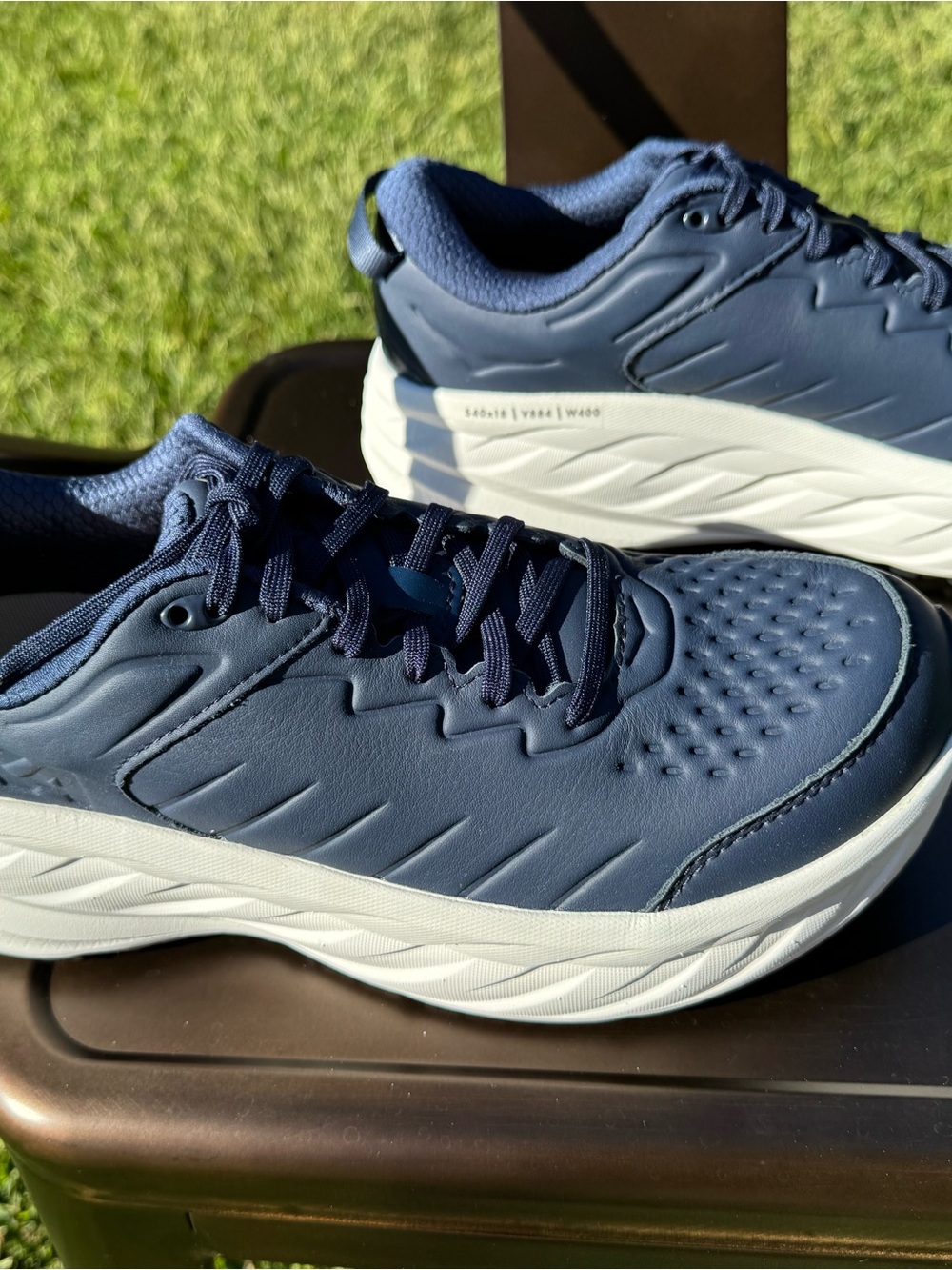 Hoka Navy Blue and White Men's work shoes